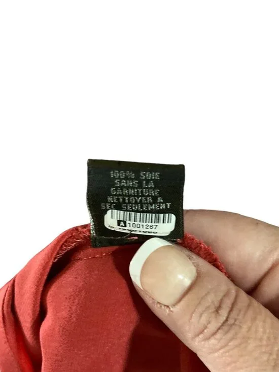 Anthropologie Fei Silk Wrap Top Terracotta Size 2 Minimalist Coastal Summer Boho - Picture 5 of 13